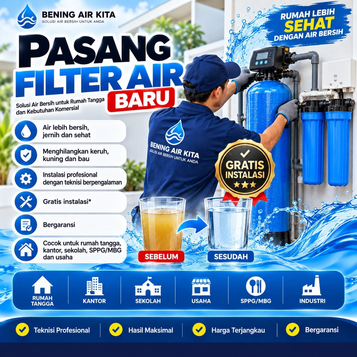 Pasang Filter Air Baru